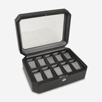 Windsor Vegan Leather 10-Piece Watch Box // Black + Gray // 4584029