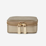 Heritage Leather Square Zip Jewelry Case // Gold // 886078