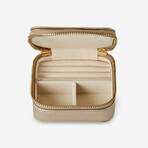 Heritage Leather Square Zip Jewelry Case // Gold // 886078