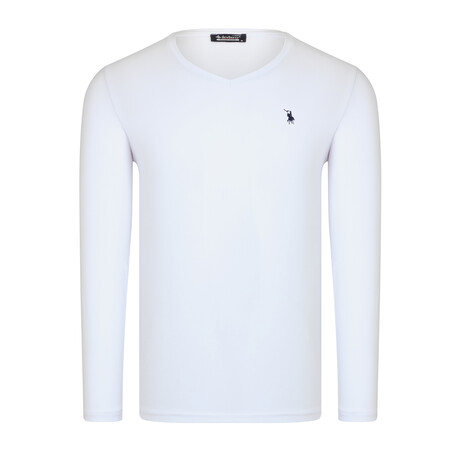 V-Neck Sweatshirt // White (S)