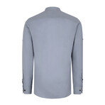 Half Button Up Mock Neck Sweatshirt // Gray (S)