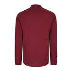 Half Button Up Mock Neck Sweatshirt // Burgundy (S)