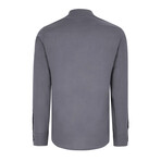 Half Button Up Mock Neck Sweatshirt // Anthracite (S)