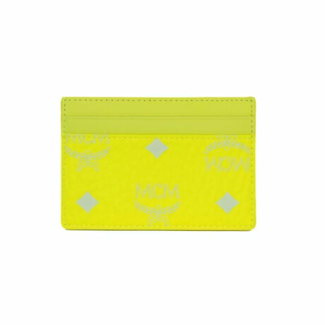 Spectrum Diamond Visetos Leather Card Case Wallet // Neon Yellow