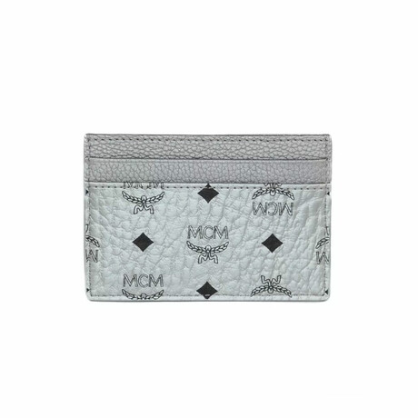 Spectrum Diamond Visetos Leather Card Case Wallet // Silver