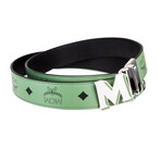 Claus Smooth Visetos Logo Leather Reversible M Buckle Belt // Loden Frost