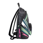 Graphic Lines Medium Pebbled Visetos Leather Backpack // Black + Multicolor