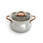 BergHOFF Ouro Gold 18/10 Stainless Steel 8" Stockpot with Glass Lid // 5qt.