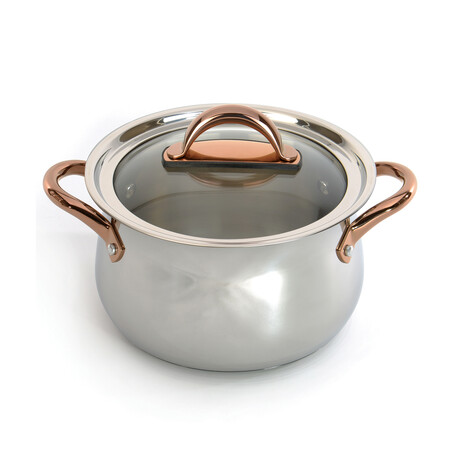 BergHOFF Ouro Gold 18/10 Stainless Steel 9.5" Stockpot with Glass Lid 8.1qt.