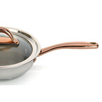 BergHOFF Ouro Gold 18/10 Stainless Steel 9.5" Deep Skillet with Glass Lid 3.1qt.