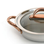 BergHOFF Ouro Gold 18/10 Stainless Steel 9.5" Deep Skillet with Glass Lid 3.1qt.