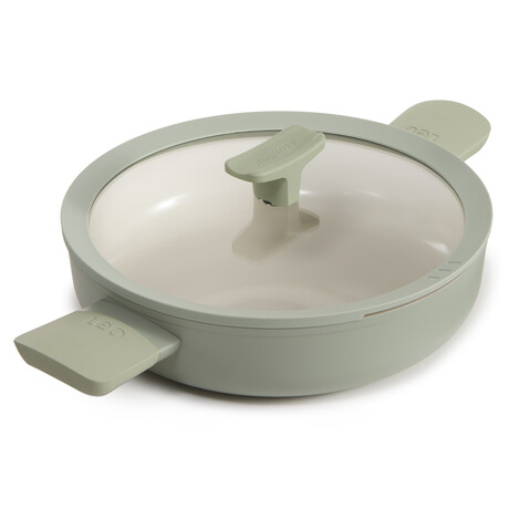 BergHOFF Balance Nonstick Ceramic Sauté Pan 10.25" // 3.1qt. With Glass Lid // Recycled Aluminum // Sage