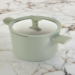 BergHOFF Balance Nonstick Ceramic Stockpot 10" // 5.8qt. With Glass Lid // Recycled Aluminum // Sage