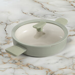 BergHOFF Balance Nonstick Ceramic Sauté Pan 10.25" // 3.1qt. With Glass Lid // Recycled Aluminum // Sage