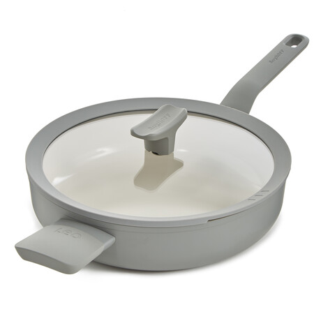 BergHOFF Balance Nonstick Ceramic Sauté Pan (Long Handle) 10.25" // 3.1qt. With Glass Lid // Recycled Aluminum // Moonmist