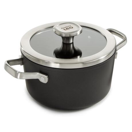 Graphite Nonstick Ceramic 8" Stockpot 3.3qt. With Glass Lid // Sustainable Recycled Material