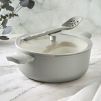 BergHOFF Balance Nonstick Ceramic Stockpot 11" // 6.5qt. With Glass Lid // Recycled Aluminum // Moonmist