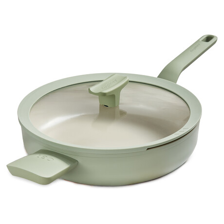 BergHOFF Balance Nonstick Ceramic Sauté Pan (Long Handle) 10.25" // 3.1qt. With Glass Lid // Recycled Aluminum // Sage