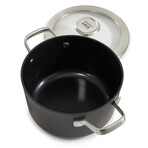 Graphite Nonstick Ceramic 8" Stockpot 3.3qt. With Glass Lid // Sustainable Recycled Material