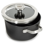 Graphite Nonstick Ceramic 8" Stockpot 3.3qt. With Glass Lid // Sustainable Recycled Material