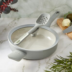 BergHOFF Balance Nonstick Ceramic Sauté Pan (Long Handle) 10.25" // 3.1qt. With Glass Lid // Recycled Aluminum // Moonmist