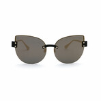 Women's // Kitten Cartel Cateye Sunglasses // Gray + Gold Mirror