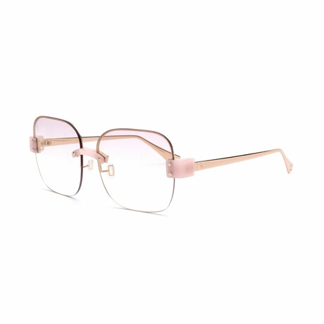 Women's // Deco Beach Square Sunglasses // Pink + Gold Mirror