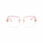 Women's // Deco Beach Square Sunglasses // Pink + Gold Mirror