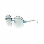 Women's // Break of Dawn Round Sunglasses // Blue + Gold Mirror