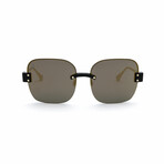 Women's // Deco Beach Square Sunglasses // Gray + Gold Mirror