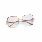 Women's // Deco Beach Square Sunglasses // Pink + Gold Mirror