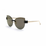 Women's // Kitten Cartel Cateye Sunglasses // Gray + Gold Mirror