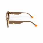 Women's // The Femme Rectangular Sunglasses // Taupe, Orange & Gold + Gradient Brown