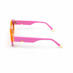 Women's // The Chloe Oval Sunglasses // Orange & Pink Checkered + Gradient Brown