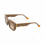 Women's // The Femme Rectangular Sunglasses // Taupe, Orange & Gold + Gradient Brown