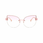 Women's // Kitten Cartel Cateye Sunglasses //  Pink + Gold Mirror