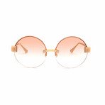 Women's // Break of Dawn Round Sunglasses // Peach + Gold Mirror