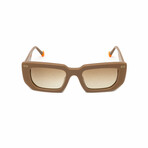 Women's // The Femme Rectangular Sunglasses // Taupe, Orange & Gold + Gradient Brown