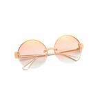 Women's // Break of Dawn Round Sunglasses // Peach + Gold Mirror