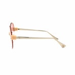 Women's // Break of Dawn Round Sunglasses // Peach + Gold Mirror