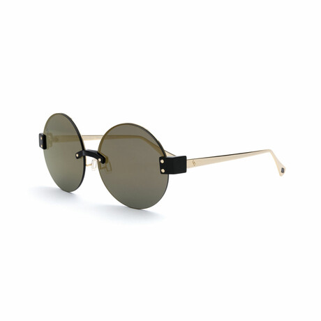 Women's // Break of Dawn Round Sunglasses // Gray  + Gold Mirror