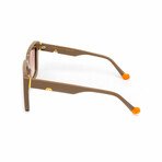 Women's // The Emma Square Sunglasses // Taupe, Orange & Gold + Gradient Brown