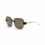 Women's // Deco Beach Square Sunglasses // Gray + Gold Mirror