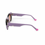 Women's // The Femme Rectangular Sunglasses // Purple & Black Checkered + Gradient Brown