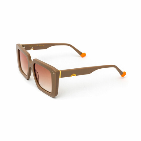 Women's // The Emma Square Sunglasses // Taupe, Orange & Gold + Gradient Brown