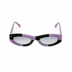 Women's // The Muse Skinny Oval Sunglasses // Purple & Black Checkered + Gradient Gray