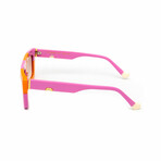 Women's // The Sienna Flat Top Sunglasses // Orange & Pink Checkered + Gradient Brown