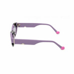 Women's // The Muse Skinny Oval Sunglasses // Purple & Black Checkered + Gradient Gray