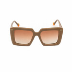 Women's // The Emma Square Sunglasses // Taupe, Orange & Gold + Gradient Brown