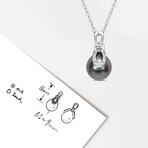 8-9mm Cultured Tahitian Pearl & Diamond Accent Drop Pendant with Chain in Sterling Silver - 18 in